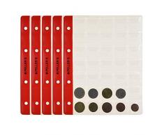 PELLERS PM3510 10 Feuilles pour Collection de pièces, 27mm X 27mm, pour Classeur M. 35 Pochettes pour Monnaies jusquà 23 mm de diamètre, Plastique, Extra Transparent, Modèle M