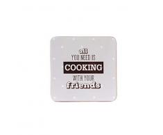 Item Set de Dessous de Verre, Bois, Blanc, 10Â x 8Â x 10Â cm, 12Â piÃ¨ces