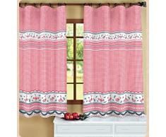 ForenTex Rideaux OIE Rouge Voilage pour Cuisine décorative Polyester, 140 x 140 cm