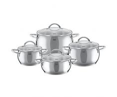 Silit 2109262626 Set de 4 Batteries de Cuisine, Acier Inoxydable, Argent, 24 cm