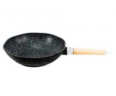 Sirio Wok octogonal, Fonte daluminium, Noir/Blanc