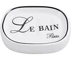 AWD Porte-Savon en cÃ©ramique avec Inscription Le Bain Paris Blanc