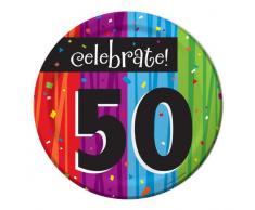 Creative Converting 8-Count Rond Papier Assiettes Ã Dessert, cÃ©lÃ©brer 50, Milestone fÃªtes