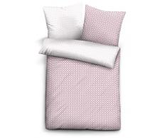 Biberna Mix & Match Housse de Couette Motif Graphique, en Satin de Coton mako certifiÃ©e Ãko-Tex Standard 100, Rose, 155Â x 220Â cm