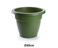 PLASTICFORTE Pot de Fleurs en Plastique Solide. Grande Vert