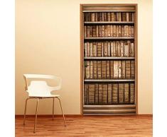 Amovible Autocollant Autocollant Mural Vieux Archive Porte Mural Autocollant Art Vinyle Maison Décoration DIY Vivant Chambre Décoration Papier Peint Chambre DEnfants Cadeau 100x210 cm, Multicolore