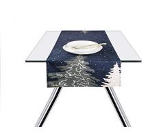 Excelsa Nobturno Chemin de Table, 100% Coton, Bleu, 45 x 140 cm