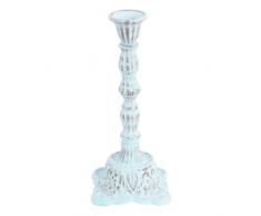 Ian Snow Bougeoir en métal moulé Style Floral Bleu Taille L