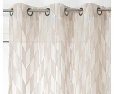 Linder Voilage Chevron, Polyester, Beige, 140x280 cm