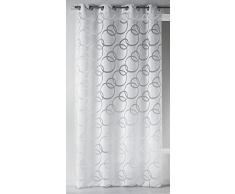 HomeMaison Voilage Voile Jacquard, Polyester, Blanc, 1x140x240 cm