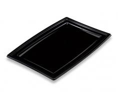 GUILLIN - FESTIPACK PLC450N CARTON DE 50 Plat de Service Festif Rectangulaire, Plastique, Noir, 46 x 30,5 x 1,8 cm