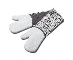 Zeal Gants de Cuisine Double en Silicone, très résistants, Coton, Blanc, 26 x 19 x 26 cm