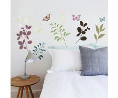RoomMates Botanical Butterfly Stickers muraux repositionnables pour Enfant Multicolore