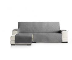 Eysa Oslo Housse, Microfiber, C/6 Gris-Argent, Chaise Longue 240 cm. AdaptÃ© aux canapÃ©s de 250 Ã 300 cm