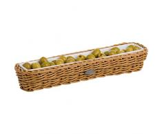 Westmark Saleen Panier avec Amovible Bol en Porcelaine Gastro tauglich, rectangulaire, Dimensionsâ¯: 28 x 6 x 4,5 cm, Fibre Plastique/Porcelaine, Beige/Blanc, 02101204160, Beige, 28 x 6 x 4,5 cm
