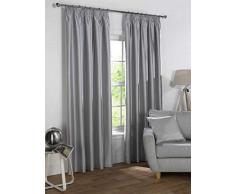 occultant Thermique Ensemble de Rideaux doublés plissés prêts à 167,6 x 228,6 cm Argent Neuf