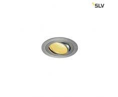 SLV Plafonnier à LED Spot New Tria DL Set rond, 13 W, COB, 2700 K, 38 °C, avec pilote, clip plumes, en aluminium brossé 114226