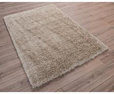 Vimoda Tapis Moderne à Poils Longs, Poils Tapis à Poils Longs, Doux au Toucher, uni Beige foncéâ¯; Tailleâ¯: 60 x 110 cm