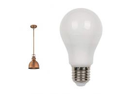 61038 Suspension à 1 lampe muni de tige en cuivre brossé avec LED