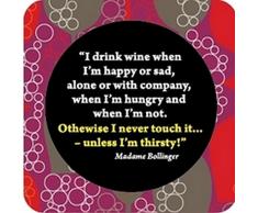 Boxer Gifts Dessous de Verre Inscription I Drink Wine When Im Happy.