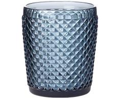 Better & Best Verre Ã whisky en verre bas dÃ©corÃ© avec des pics Bleu 8,5 x 8,5 x 10 cm