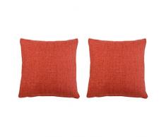 Gözze Lot de 2 Housse de Coussin, Dallas, Polyester, Rot, 50 x 50 cm