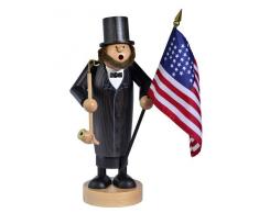 KWO Olbernhau Encens Allemand Fumeur Abraham Lincoln - 26cm / 10 Pouces - Authentique Allemand Fumeurs Erzgebirge