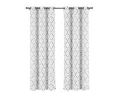 Lala + Bash Rideau occultant géométrique pour Chambre à Coucher Gris 37 x 84 cm, Gris, 37x84 (2 Pieces)