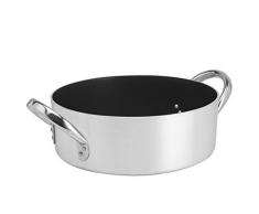 Pardini Platinum Faitout Bas Antiadhérent avec 2 Poignées, Aluminium, Gris, 24 cm