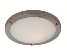 Firstlight Rondo Plafonnier LED encastrÃ© en acier brossÃ© et verre opale 11 W