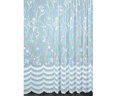 HomeMaison Fleuri Voilage à Galon Fronceur, Polyester, Peint, 240x300 cm
