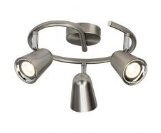 Brilliant AG G50633/13 Plafonnier spirale LED Ã 2 lumiÃ¨res, MÃ©tal, IntÃ©grÃ©, 4 W, Acier