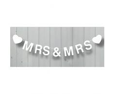 Club Green Mrs et Mrs fanions en Bois, Blanc