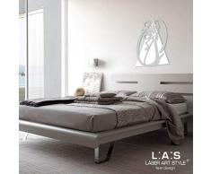 L:A : S Laser Art Style Cadre Mamelon Ange Moderne pour Chambre Ã Coucher SI-229L 50x65 cm Bianco-Argento