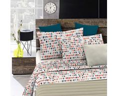 Italian Bed Linen PL-WT-15-2P Parure LIT avec Drap SUPÃRIEUR ET TAIES doreiller IMPRIMÃE âWatercolorâ, WT 15, 2 Places