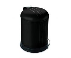 Une domo Rx-920051 Rixx Poubelle à pédale avec fermeture douce Coque Tapis de 5L, EN ACIER Carbone, plastique, Noir