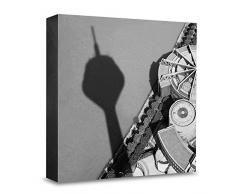 COGNOSCO HG-D113 Tableau Mural en Bois avec Photo darchitecture et Photo de Campagne en Bois Noir/Blanc 15 x 15 cm