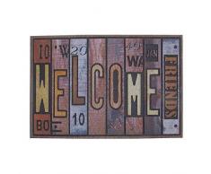 dcasa DCASA Relieve Welcome Référence DC Paillasson Textile pour la Maison Unisexe Adulte, Couleur, 40 x 60 x 0,7