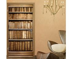 WALPLUS Sticker Mural 100 x 210 cm Maison décoration Old archieve Papier Peint de Porte, Multicolore