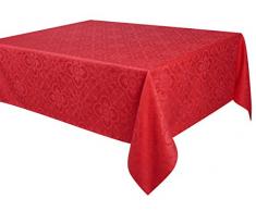 VENT DU SUD Nappe de Table, Coton Peigné, Rubis, 168x250 cm
