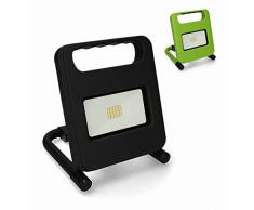 Unittec Projecteur de travail LED avec batterie 700 lm 10 W Pliable Portable Powerbank, rechargeable par Micro USB, Powerbank, IP 44 Noir