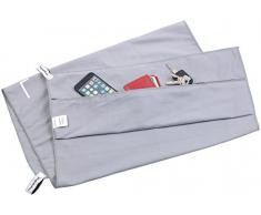 Pearl Serviette de Sport en Microfibre avec Housse de Dossier et Housse 50 x 100 cm Gris 50 x 100 cm