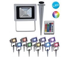 NÃ¤ve Leuchten Spot LED RVB avec changement de couleur, aluminium, 1Â W, multicolore, 9,5Â x 11,5Â x 32Â cm