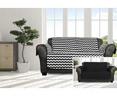 Quick Fit Fifi Chevron Housse rÃ©versible pour Chaise Waterprrof, Noir, Loveseat Cover