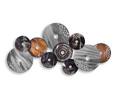 World Art TWBP5252B Cadre Sculpture Murale, Métal, Multicolore, 110 x 7 x 58 cm