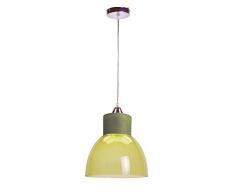 Luminaire Studio striée vert, suspension verre, 75 W, taupe, ø 30 x H 30 cm