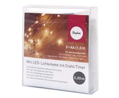 Rayher Hobby Mini Guirlande Lumineuse LED avec Fil/Minuteur, Divers, lumiÃ¨re Jaune, 1,15Â x 0.78Â x 0.23Â cm