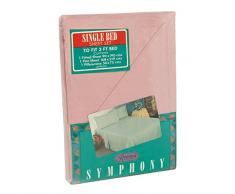 Regency Royal Drap 50Â % coton/50Â % Polyester Lit Simple, Rose, Simple