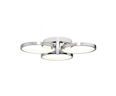 Homemania Orbis Plafonnier rond en mÃ©tal chromÃ© 56 x 56 x 12 cm 1 LED 45 W 4725 lm 4200 K LumiÃ¨re blanche naturelle