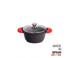 Valira 4140/25 Cocotte Haute Premium de 20 cm fabriqué en Espagne, en Fonte daluminium avec Anti-adhérent écologique renforcé, apte pour linduction, Noir